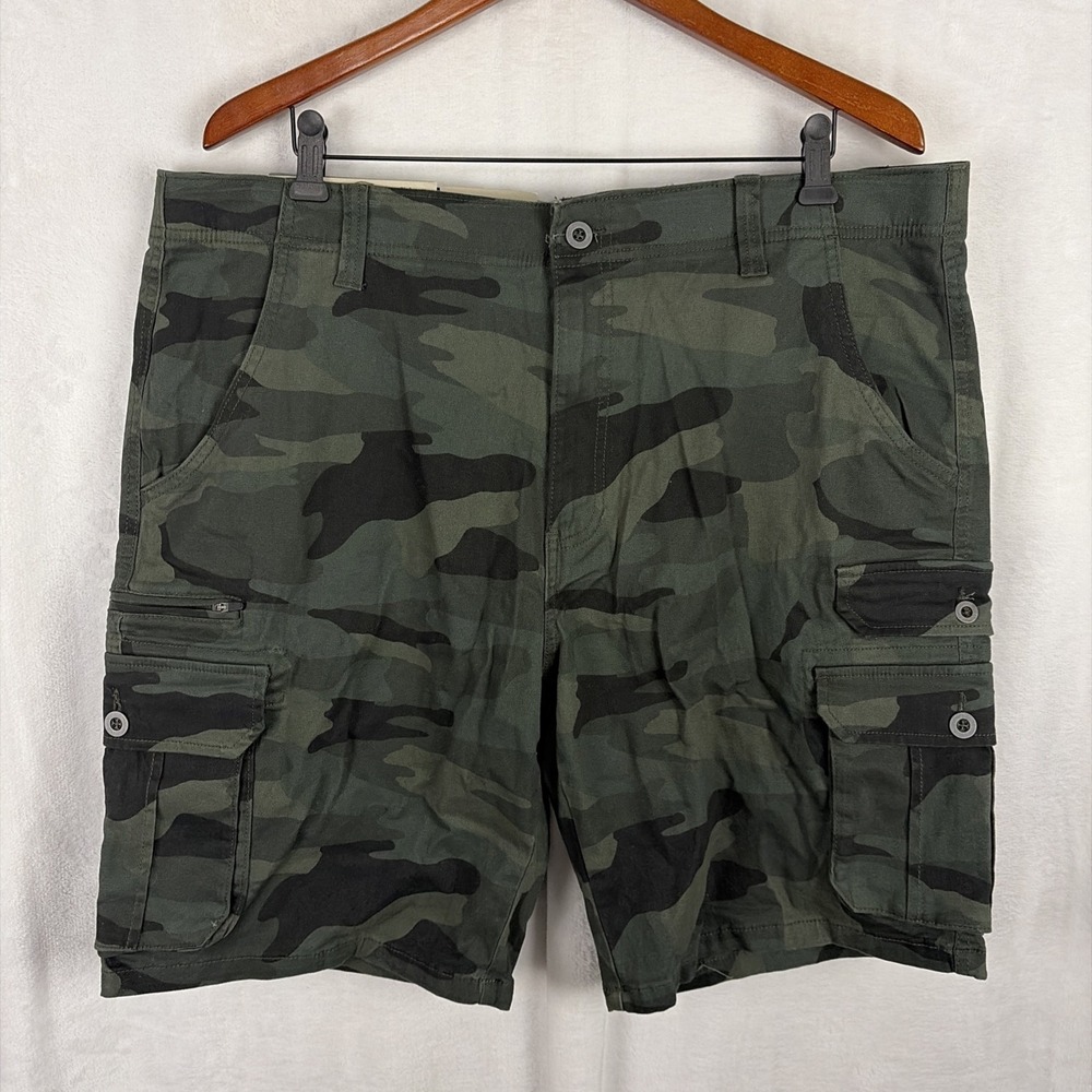 IRON Clothing Co Men's Stretch Twill Multi‎ Pocket Camo Cargo Short Sz 40 NWT